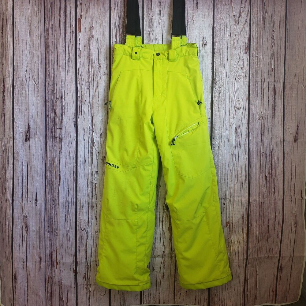 Spyder Kids 20 Overalls Bib Ski Snowboarding Yellow Suspenders